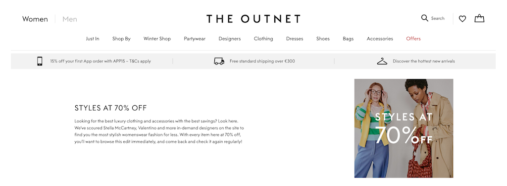 Khuyến mãi theo mùa của TheOutnet