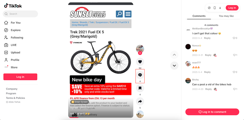 TikTok Trek discount code