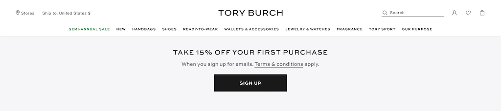 ToryBurch 初回注文割引