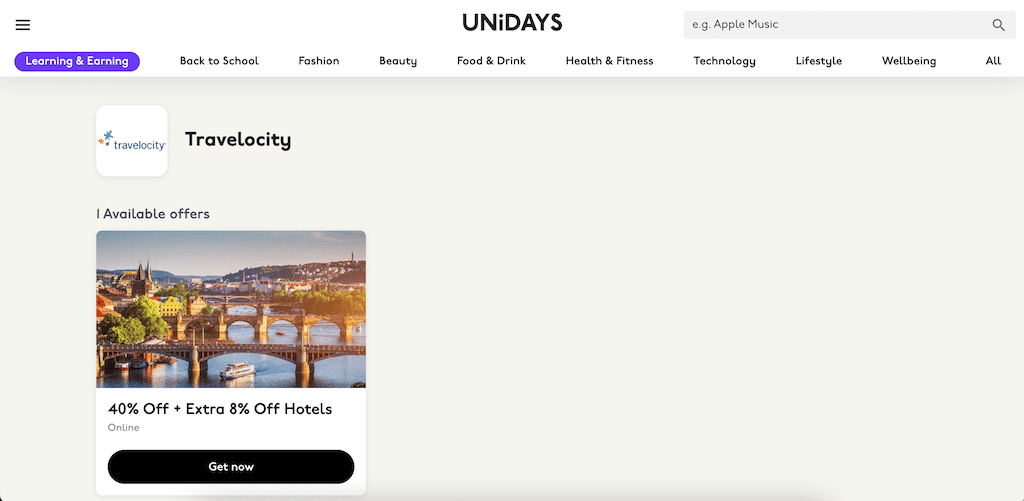 Travelocity student discount