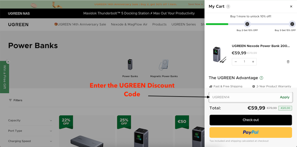 How To Add a UGREEN Coupon Code