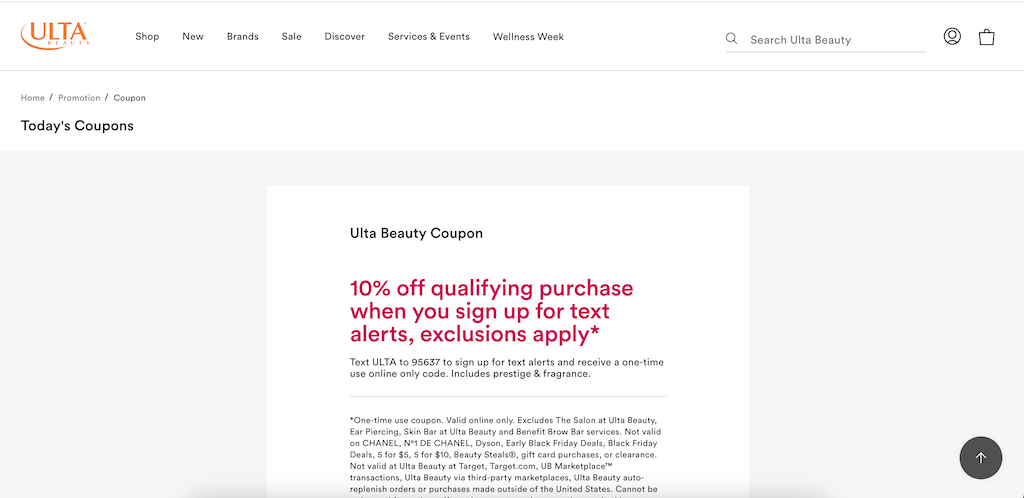Ulta first order discount