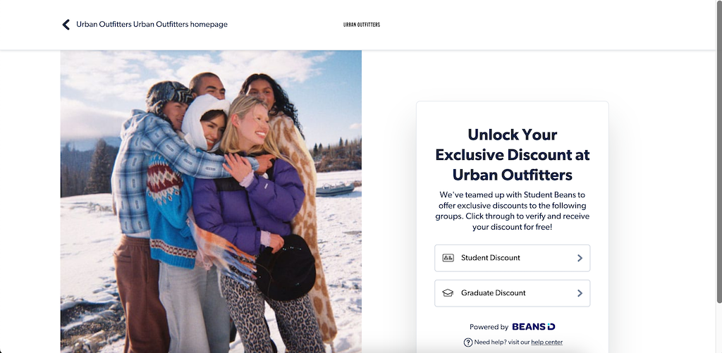 Urban Outfitters student discount