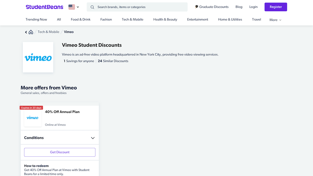 Vimeo Studentrabatt