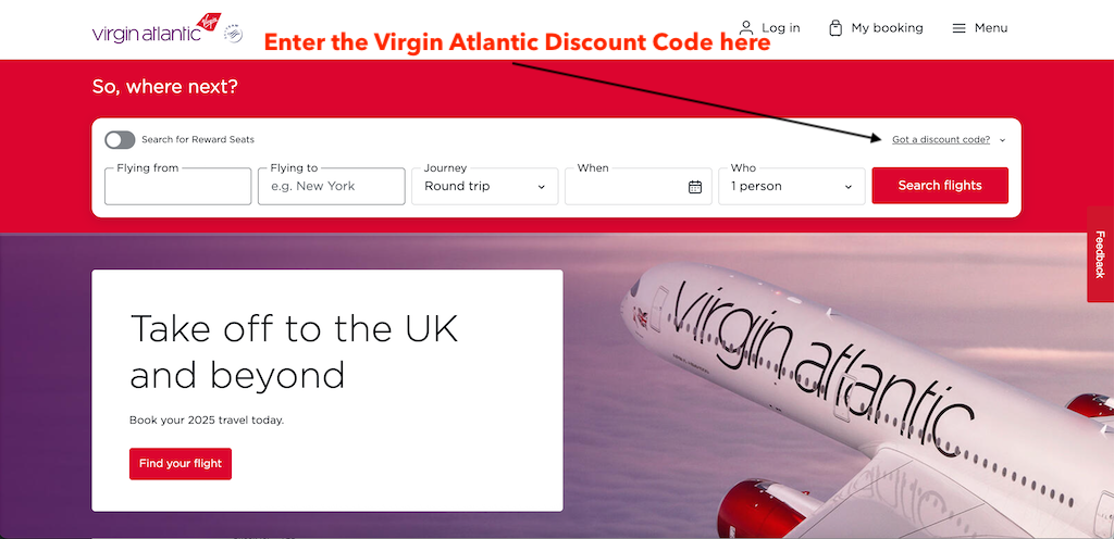 How To Add a Virgin Atlantic Discount Code