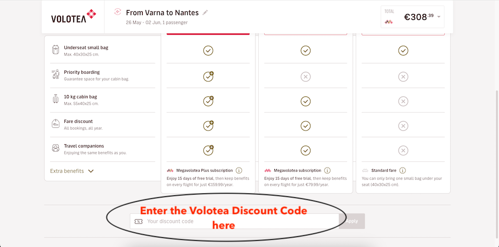 How To Add a Volotea Discount Code