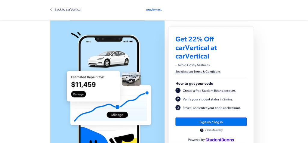 carVertical StudentDiscount